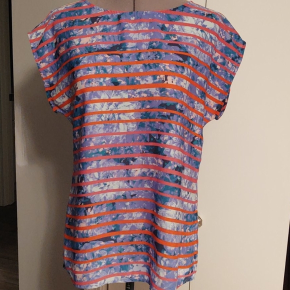 Banana Republic Tops - Banana Republic Floral/Striped Blouse sz S